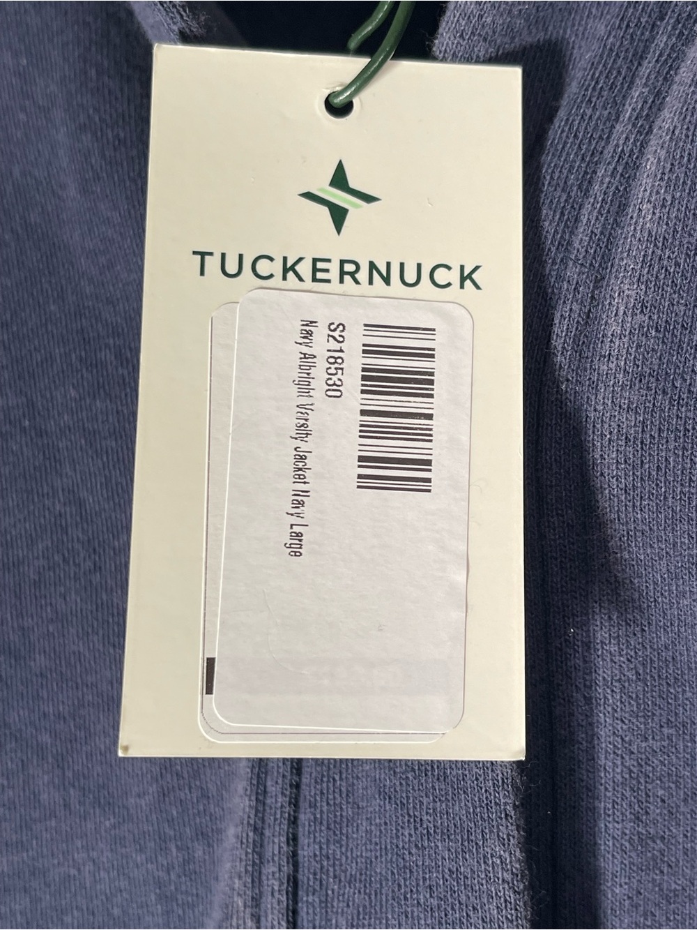 Tuckernuck Navy Albright Fleece Varsity Jacket Size Large NWT - Picture 12 of 15